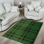 Green Stewart Tartan Pattern Print Area Rug