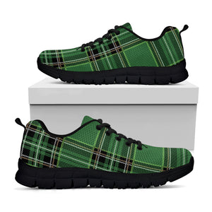 Green Stewart Tartan Pattern Print Black Sneakers