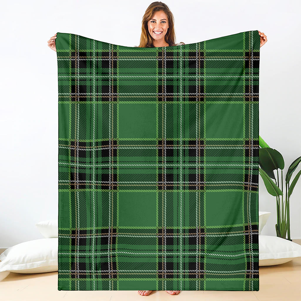 Green Stewart Tartan Pattern Print Blanket