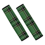 Green Stewart Tartan Pattern Print Car Seat Belt Covers