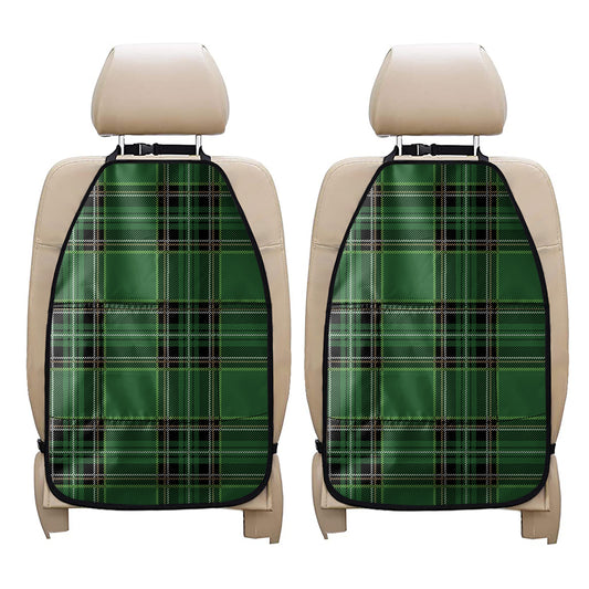 Green Stewart Tartan Pattern Print Car Seat Organizers