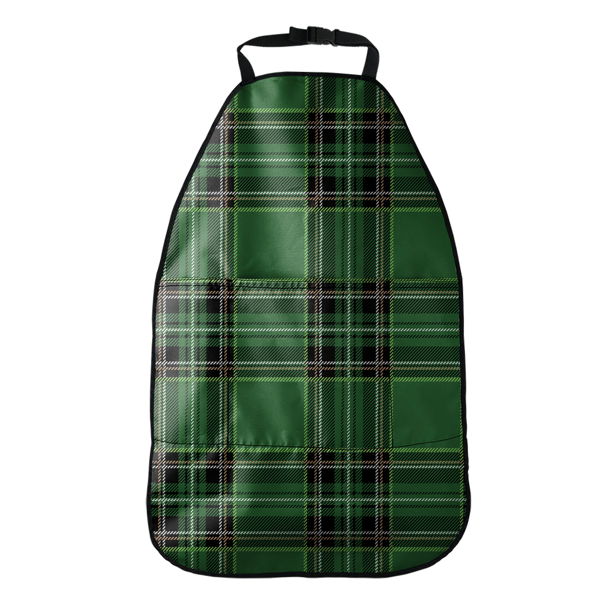 Green Stewart Tartan Pattern Print Car Seat Organizers