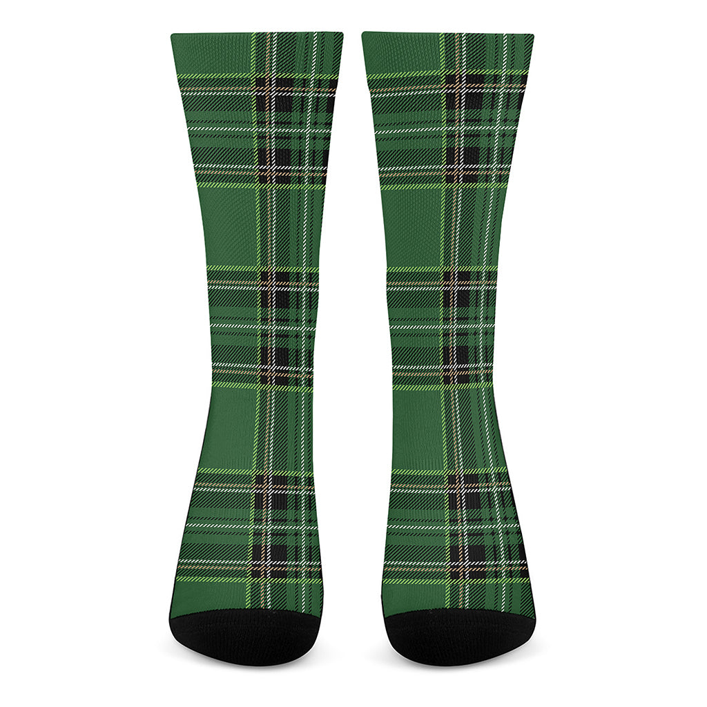 Green Stewart Tartan Pattern Print Crew Socks