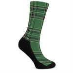 Green Stewart Tartan Pattern Print Crew Socks