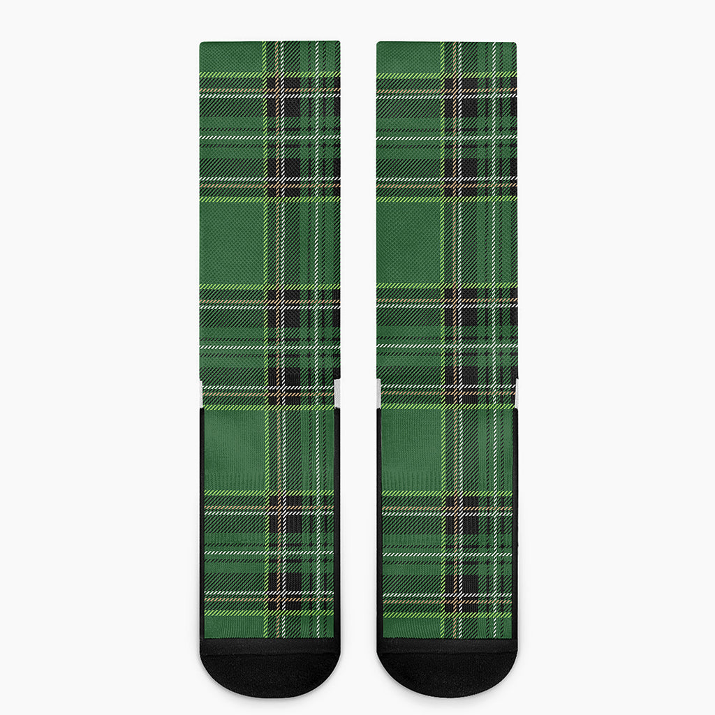 Green Stewart Tartan Pattern Print Crew Socks