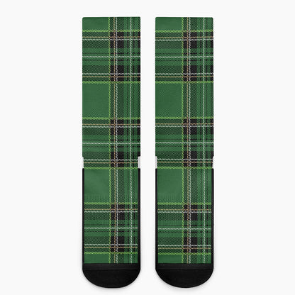 Green Stewart Tartan Pattern Print Crew Socks
