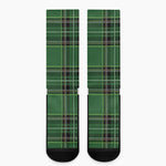 Green Stewart Tartan Pattern Print Crew Socks