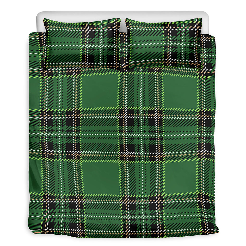 Green Stewart Tartan Pattern Print Duvet Cover Bedding Set