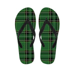 Green Stewart Tartan Pattern Print Flip Flops