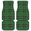 Green Stewart Tartan Pattern Print Front and Back Car Floor Mats