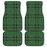 Green Stewart Tartan Pattern Print Front and Back Car Floor Mats