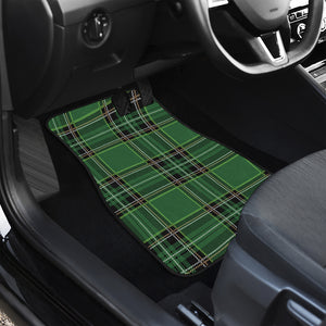 Green Stewart Tartan Pattern Print Front and Back Car Floor Mats