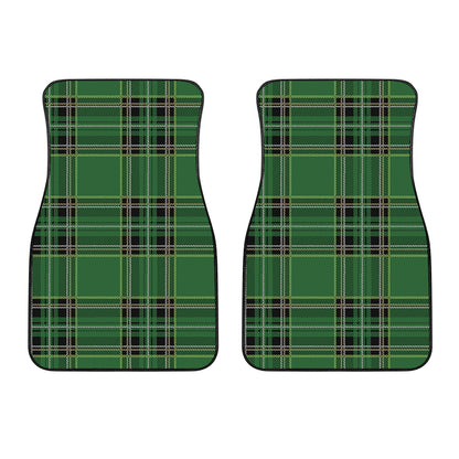 Green Stewart Tartan Pattern Print Front Car Floor Mats