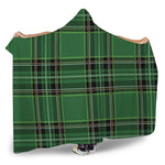 Green Stewart Tartan Pattern Print Hooded Blanket