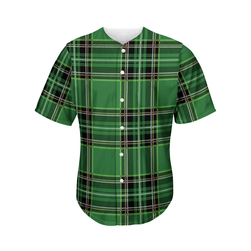 Green Stewart Tartan Pattern Print Men's Baseball Jersey
