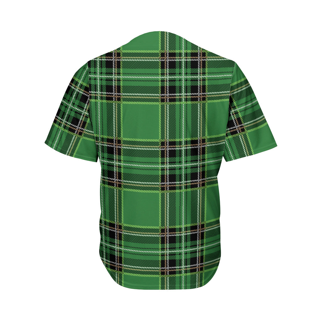 Green Stewart Tartan Pattern Print Men's Baseball Jersey