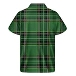 Green Stewart Tartan Pattern Print Men's Short Sleeve Shirt