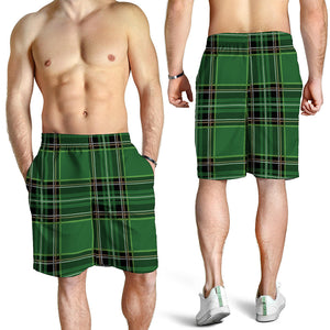 Green Stewart Tartan Pattern Print Men's Shorts