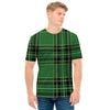 Green Stewart Tartan Pattern Print Men's T-Shirt