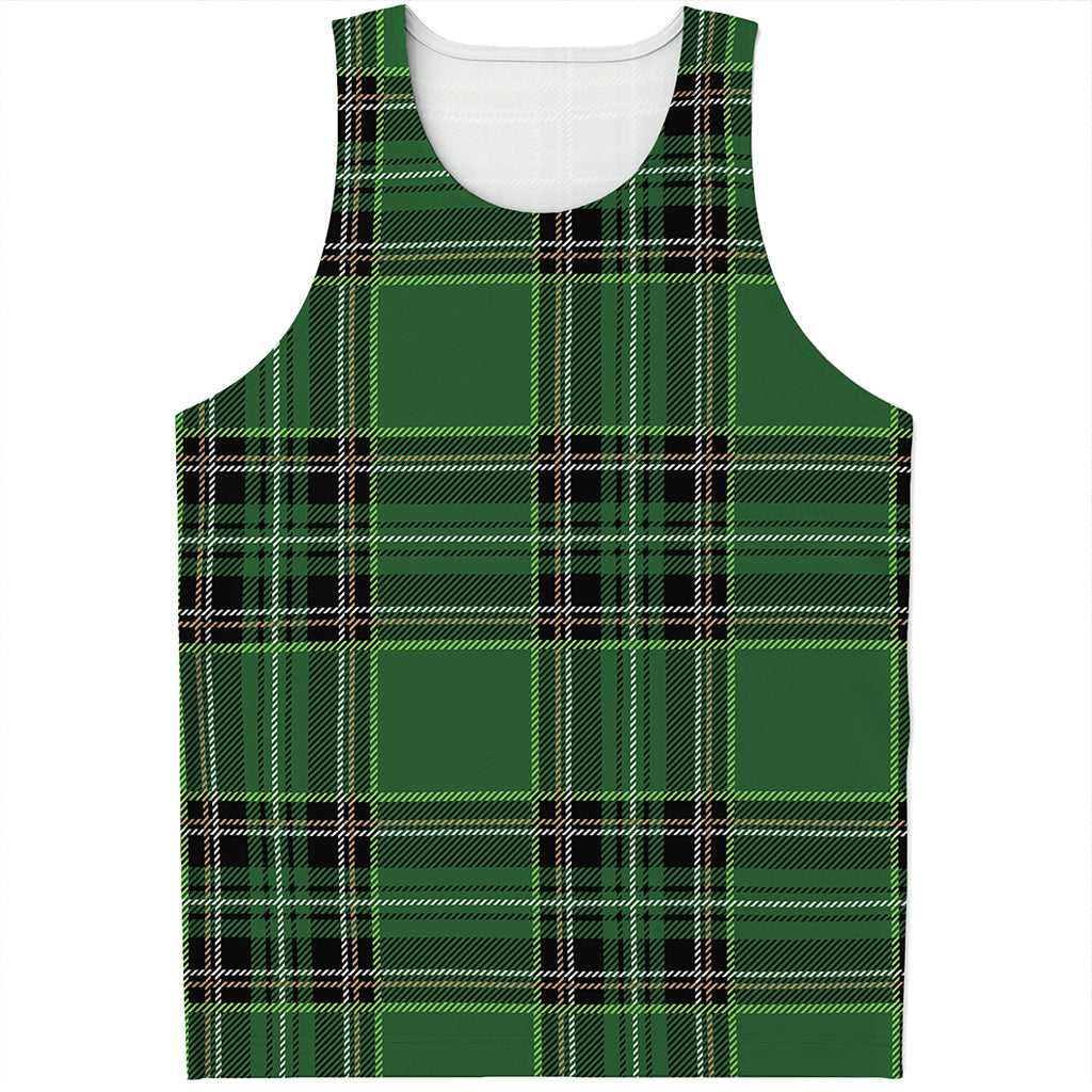 Green Stewart Tartan Pattern Print Men's Tank Top