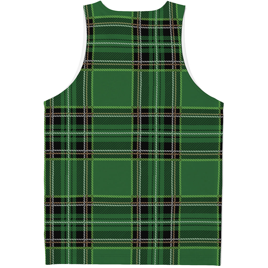 Green Stewart Tartan Pattern Print Men's Tank Top