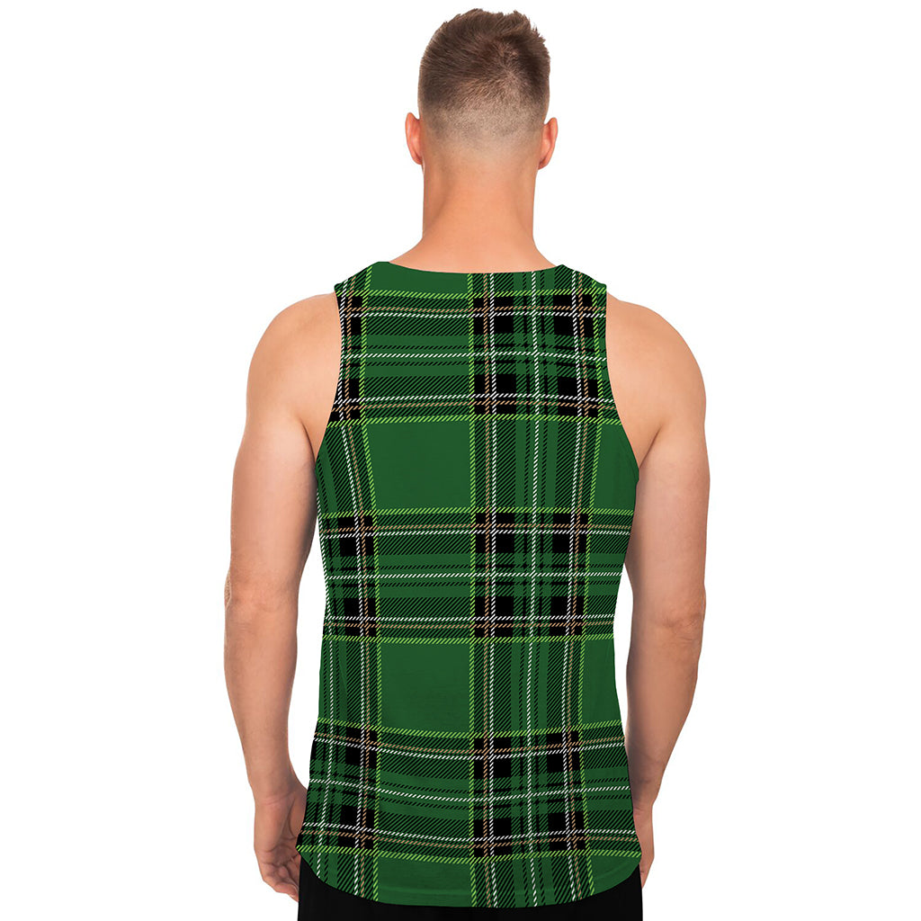 Green Stewart Tartan Pattern Print Men's Tank Top