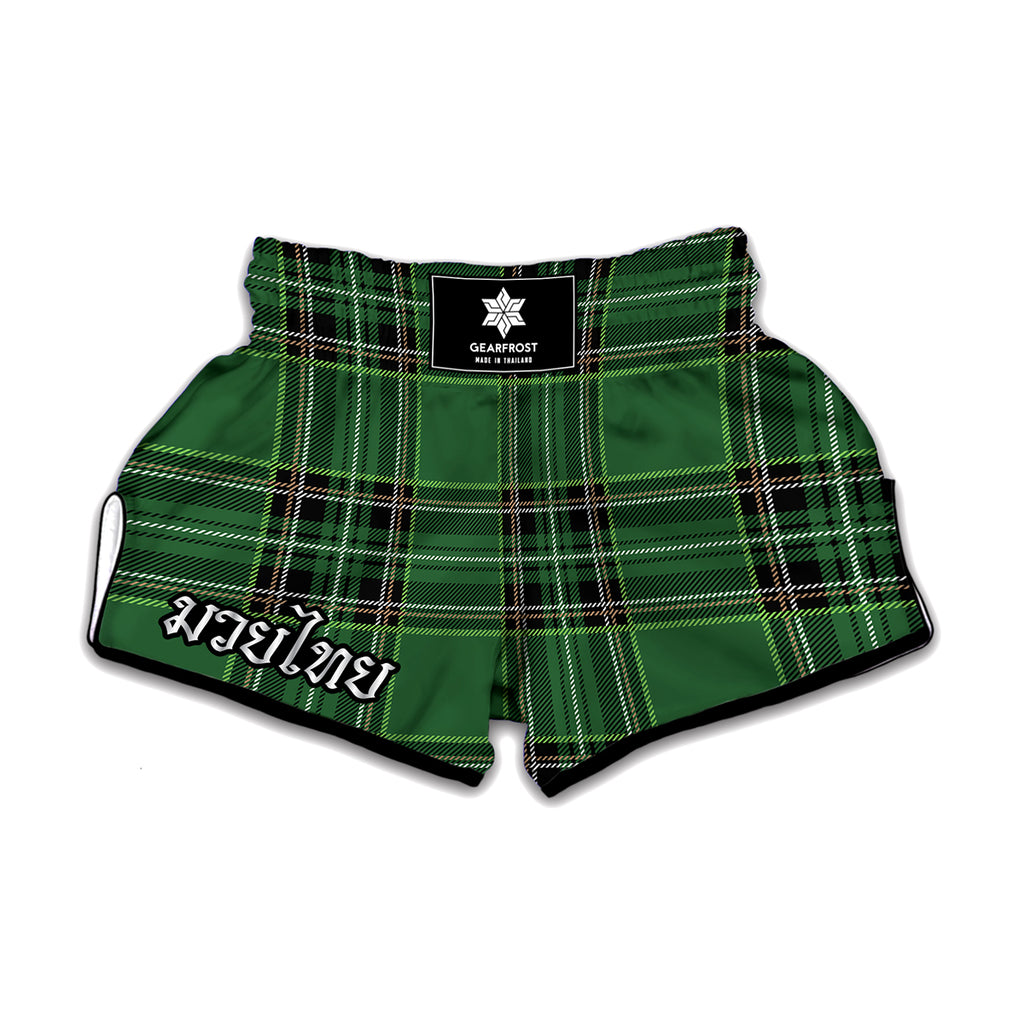 Green Stewart Tartan Pattern Print Muay Thai Boxing Shorts