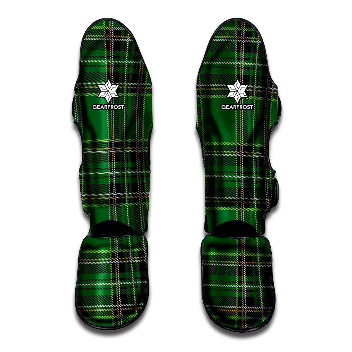 Green Stewart Tartan Pattern Print Muay Thai Shin Guard