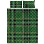 Green Stewart Tartan Pattern Print Quilt Bed Set