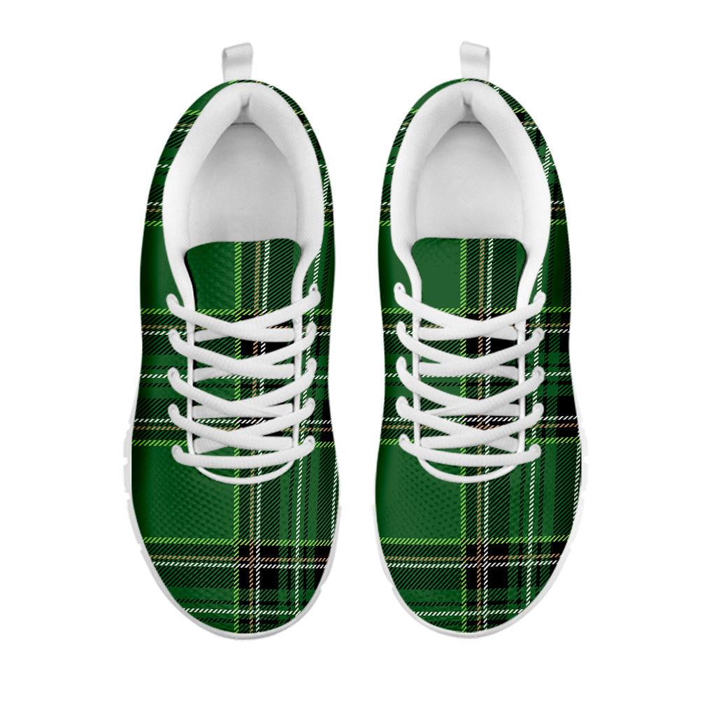 Green Stewart Tartan Pattern Print White Sneakers