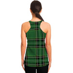 Green Stewart Tartan Pattern Print Women's Racerback Tank Top