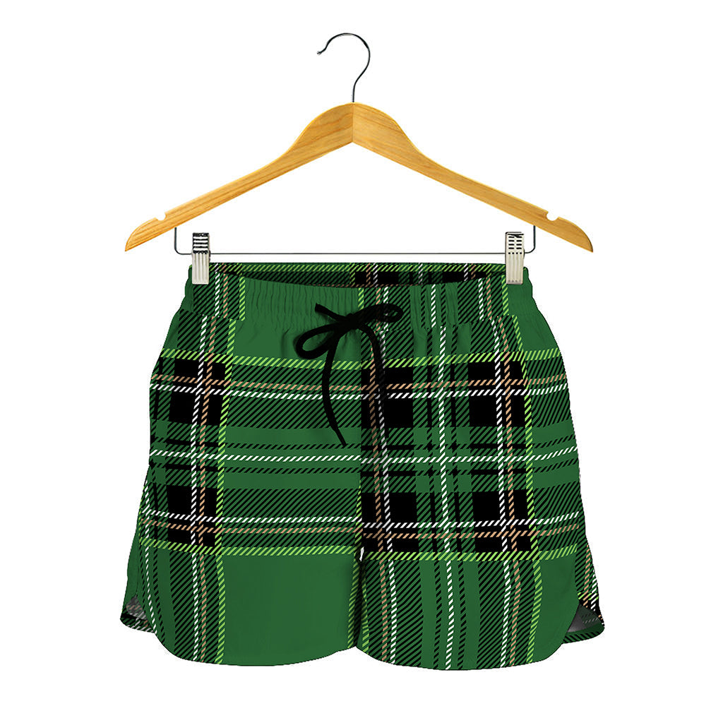 Green Stewart Tartan Pattern Print Women's Shorts