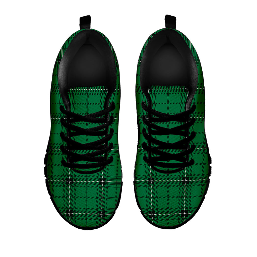 Green Stewart Tartan Print Black Sneakers