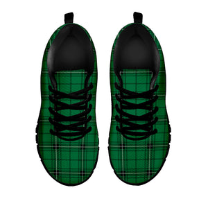 Green Stewart Tartan Print Black Sneakers