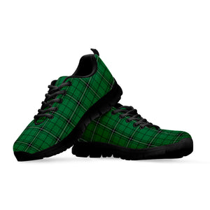 Green Stewart Tartan Print Black Sneakers