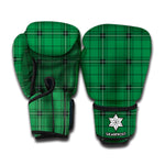 Green Stewart Tartan Print Boxing Gloves