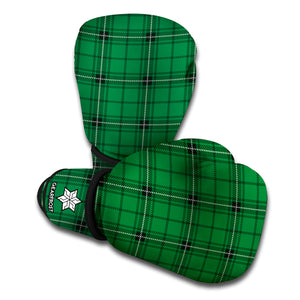 Green Stewart Tartan Print Boxing Gloves