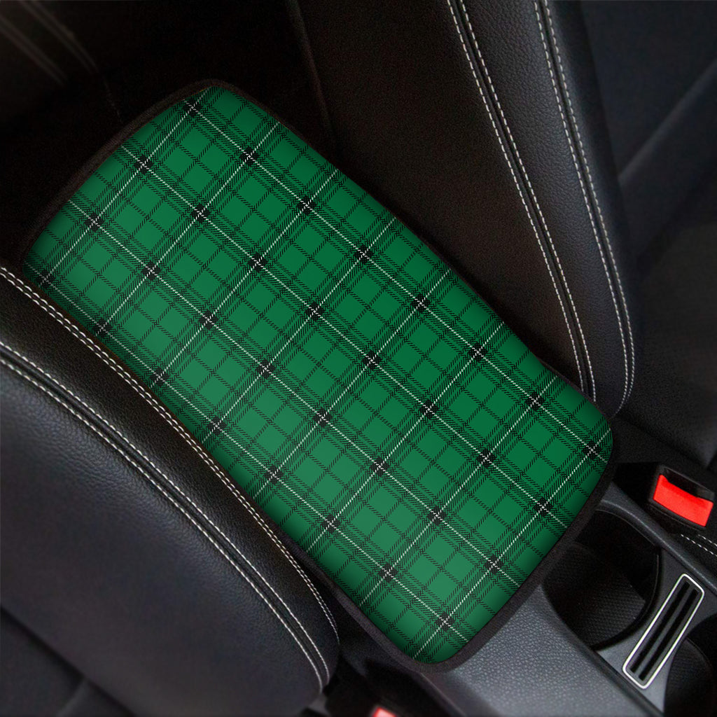 Green Stewart Tartan Print Car Center Console Cover