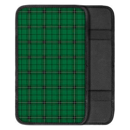 Green Stewart Tartan Print Car Center Console Cover