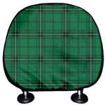 Green Stewart Tartan Print Car Headrest Covers