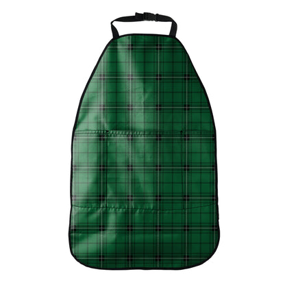 Green Stewart Tartan Print Car Seat Organizers