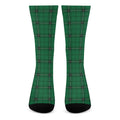 Green Stewart Tartan Print Crew Socks