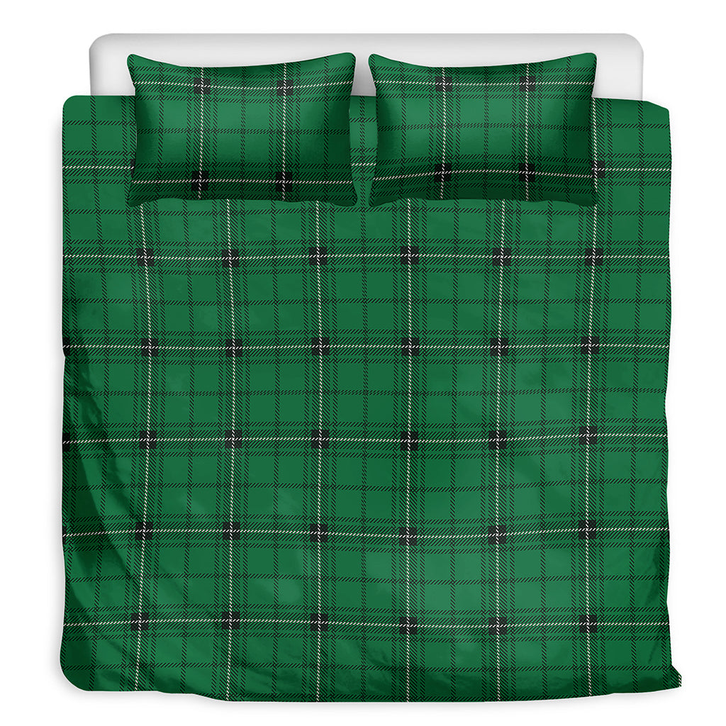 Green Stewart Tartan Print Duvet Cover Bedding Set