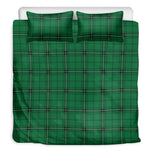 Green Stewart Tartan Print Duvet Cover Bedding Set