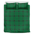 Green Stewart Tartan Print Duvet Cover Bedding Set