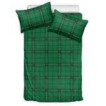 Green Stewart Tartan Print Duvet Cover Bedding Set