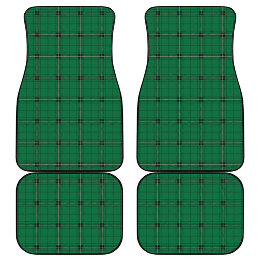 Green Stewart Tartan Print Front and Back Car Floor Mats