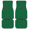 Green Stewart Tartan Print Front and Back Car Floor Mats