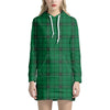 Green Stewart Tartan Print Hoodie Dress