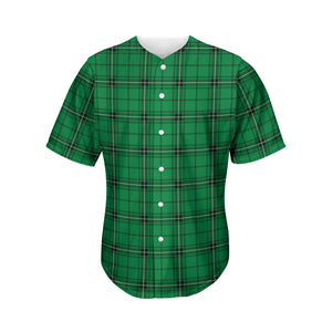 Green Stewart Tartan Print Men's Baseball Jersey